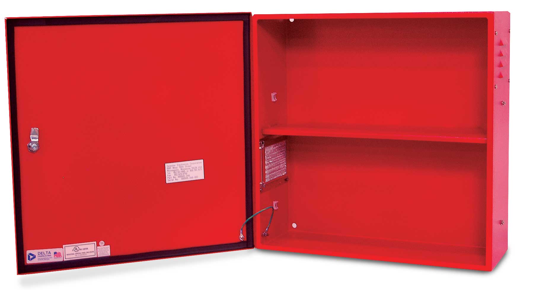 Ultra-FDRS Flame Detection and Extinguishing System batter enclosure cabinet door open
